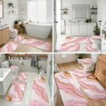 thumbnail image 4 of Pink and Gold Marble Pattern Bathroom Rug Set 4 Piece,Includes Contour,Lid Cover,Bath Mat,Non-Slip Extra Soft Absorbent Washable, 4 of 5