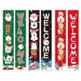 thumbnail image 4 of Welcome Merry Christmas Party Decor Porch Sign Front Door Hanging Banners Flags, Twill Fabric Wall Decoration for Indoor Outdoor Home Yard Farmhouse, Set of 2, 4 of 6