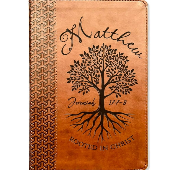 Personalized KJV Study Bible, Custom Engraved Name, Rooted in Christ Tree Design, Christian Gift, Bible Gifts for Her, Gifts for Him