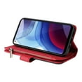 thumbnail image 2 of Zipper Wallet Case for Motorola Moto G Power 2021 Large Capacity Card Slots Holder Magnetic Cover, Luxury PU Leather Anti-Shock Flip Folio Case with Kickstand Wrist Strap Handbag Protective Case,Red, 2 of 8