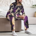 thumbnail image 7 of Sikiie Astronaut Floating purple Space Mens Pajama Set, Soft Warm Long Sleeve Sleepwear, Cozy Button-Down Pjs for Men-Small, 7 of 7