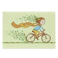 thumbnail image 1 of Bicycle Cutting Board, Girl Riding Bicycle in the Countryside Autumn Nature Colorful Leaves Flying in Wind, Decorative Tempered Glass Cutting and Serving Board, Large Size, Multicolor, by Ambesonne, 1 of 1