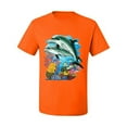thumbnail image 2 of Pair of Dolphins Swimming in Ocean Animal Lover Men's Graphic T-Shirt, Orange, Medium, 2 of 3