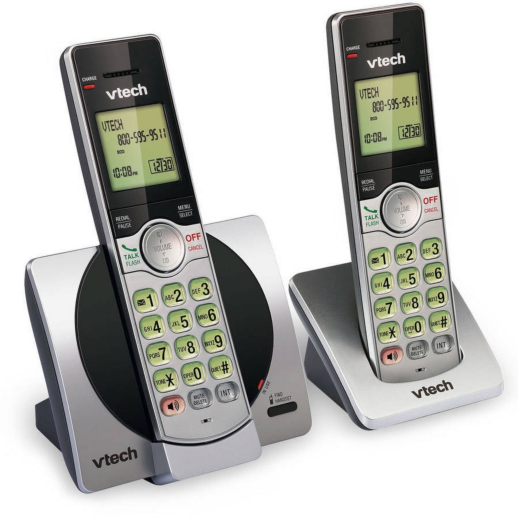 VTech CS6919-2 DECT 6.0 Cordless Phone with Caller ID and Handset Speakerphone, 2 Handsets, Silver/Black - image 2 of 4