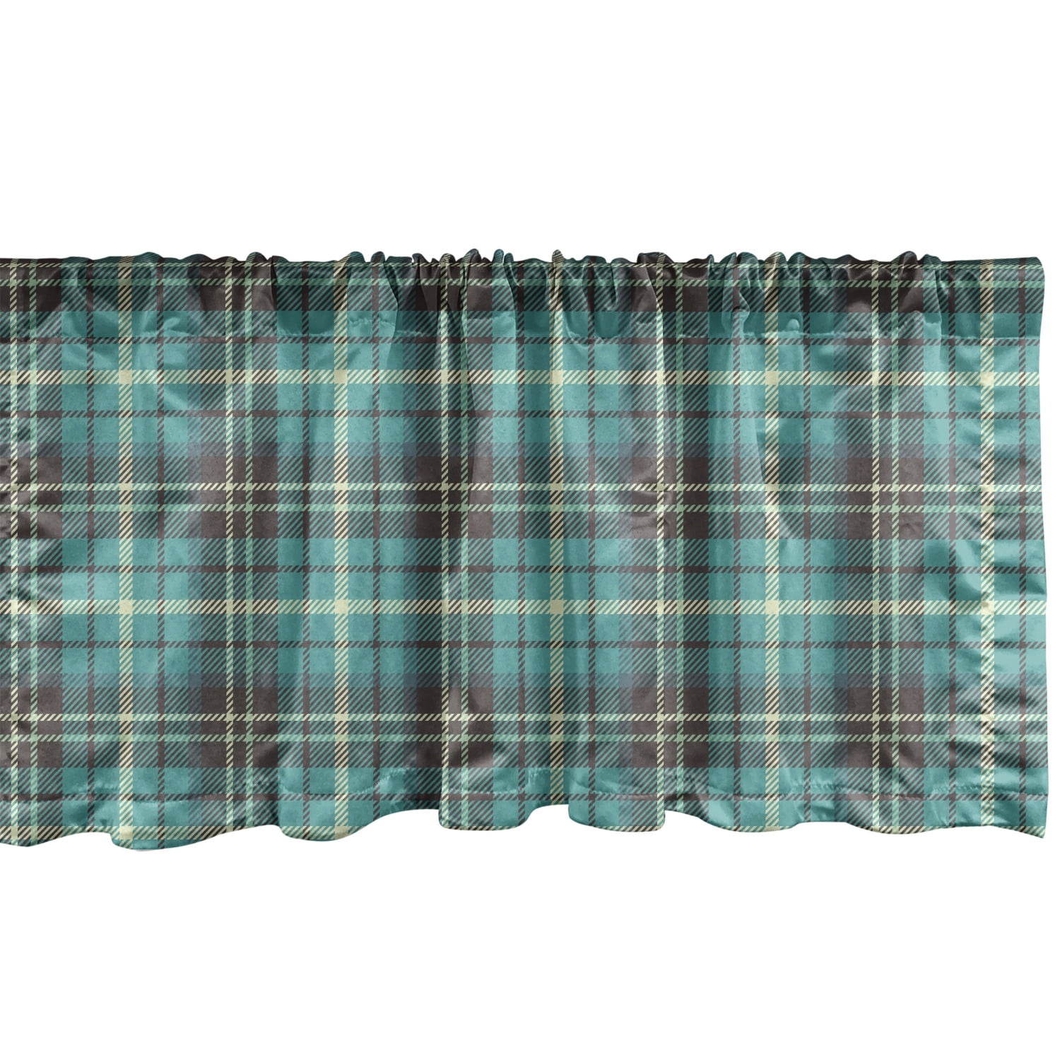 Brown Plaid Window Valance Pack Of 2 Backdrop Of Plaid Form European