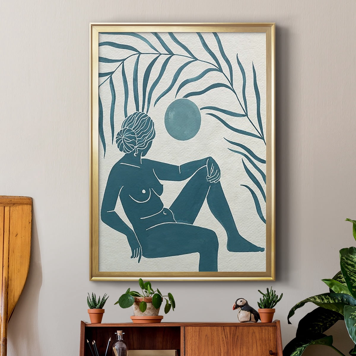 Moon Gazer I Premium Framed Print, in Gold, Black, or Silver - Ready to Hang