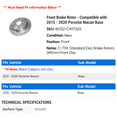 thumbnail image 2 of Front Brake Rotor - Compatible with 2015 - 2020 Porsche Macan Base 2016 2017 2018 2019, 2 of 2