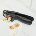 thumbnail image 2 of (3 pack) Mainstays 7 inch Ergonomic Lightweight Black Garlic Press with Built in Slider and Metal Plate., 2 of 8