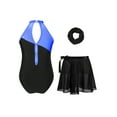 thumbnail image 2 of Alvivi Girls Sleeveless Gymnastic Leotards with Skirt Matching Hair Band Set Ballet Dance Unitard Outfits Royal Blue 14, 2 of 7