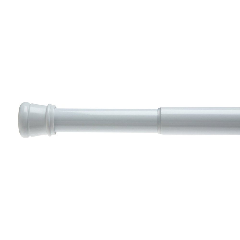 Steel Shower Curtain Tension Rod in White