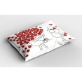 thumbnail image 2 of Ambesonne Valentine Pillow Sham 2 Pack, Lover Goats Hearts, 36"x20", Red White, 2 of 3