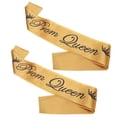 thumbnail image 1 of 2pcs Golden Ribbon Prom Queen Letters Party Etiquette Shoulder Strap Bachelor Party Halloween Graduation Ball Supplies, 1 of 7