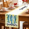 thumbnail image 5 of Summer Farmhouse Table Runner 70 Inches, Blue Fish Lemon Mint Leaves Yellow Plaid Bed Runner Dresser Scarves Tabletop for Indoor Outdoor Parties/Ceremony/Banquet, 13" x 70", 5 of 9