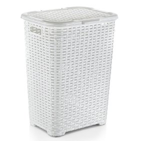 Home Carter Bench Wicker Laundry Hamper With Coordinating Padded