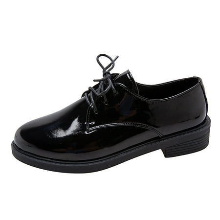 

KI-8jcuD Leather Slip On Shoes For Women Leisure Women Solid Color Artificial Leather Autumn Square Heels Lace Up Round Toe Shoes Womens Business Casual Shoes Size 9 Womens Casual Slip On Shoes Size