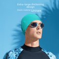 thumbnail image 1 of Gorro de natación profesional de silicona para adultos y niños, para hombres y mujeres, impermeable, de color sólido, para cabello largo, con protección para las orejas, 1 of 3
