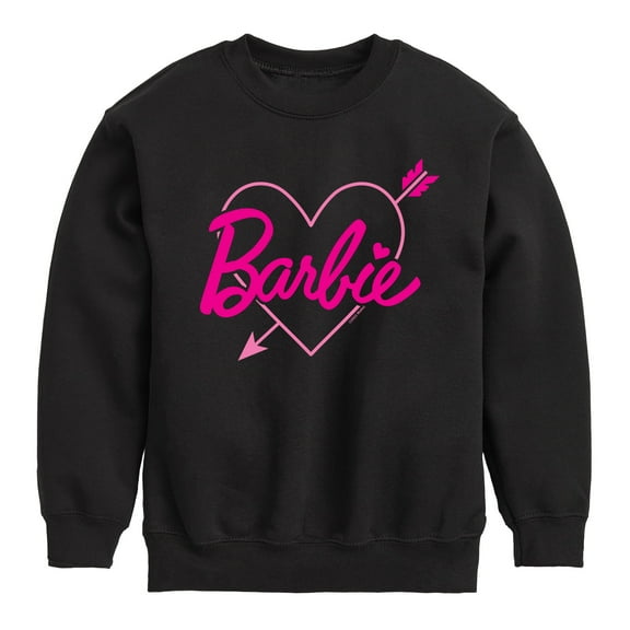 Barbie - Barbie Arrow Heart Logo Graphic Long Sleeve Fleece Sweatshirt