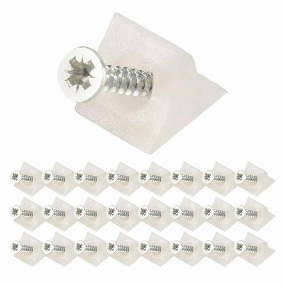 50 Pcs Drawer Supports, White Plastic Bottom Sagging Repair Fixing Mending Wedges with Screws for Furniture