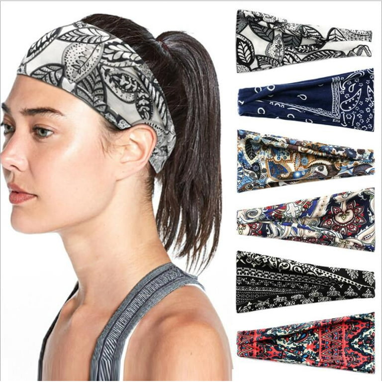 No Slip Elastic Tie Dye Sports Headbands - 5 Pack