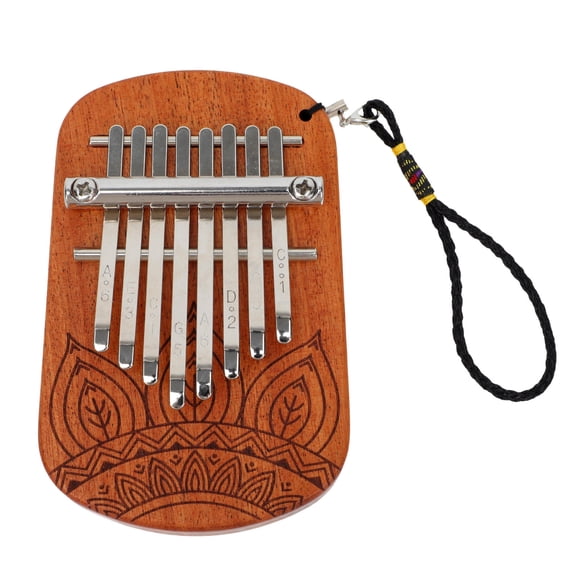 Minkissy Patterned Kalimba Thumb Piano 8 Keys Wooden Finger Piano for Relaxation Performance and Camping