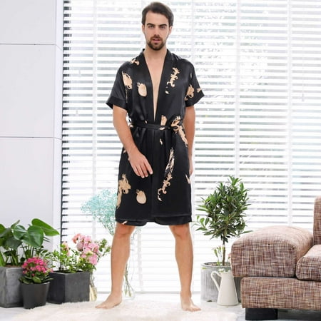 

Kayannuo Pajamas Clearance Imitation Silk Nightgown Spring AndSummer Thin Short Sleeve Cardigan
