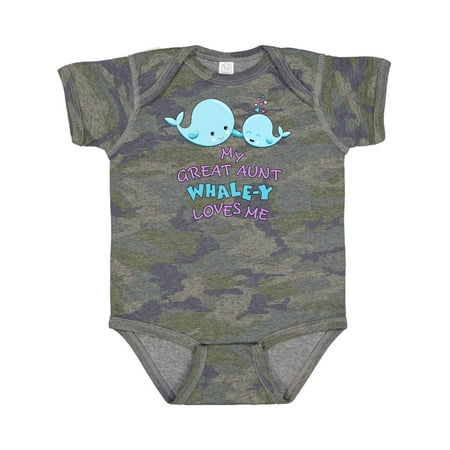 

Inktastic My Great Aunt Whale-y Loves Me Gift Baby Boy or Baby Girl Bodysuit