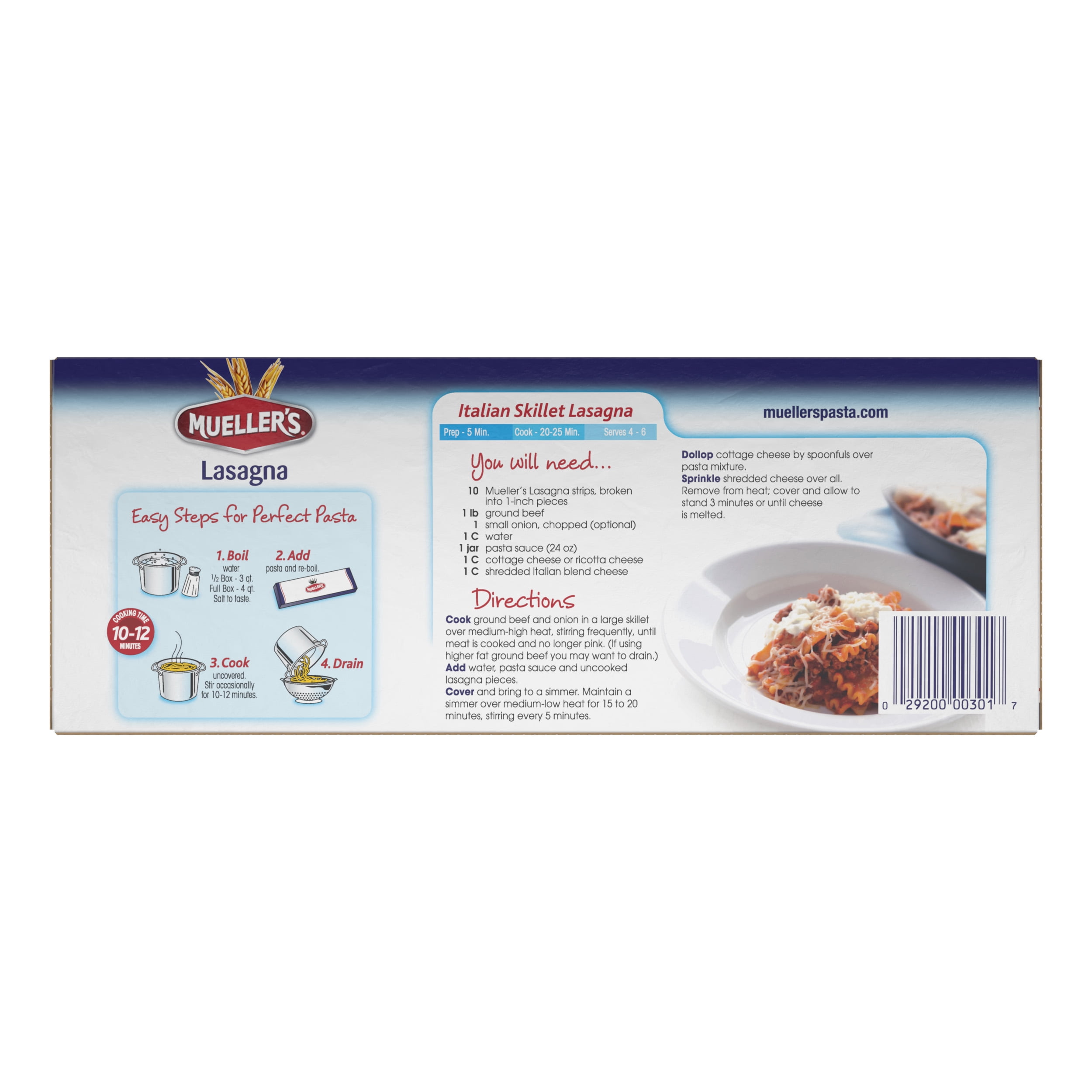 (3 pack) Mueller's Sodium-Free, Cholesterol-Free Lasagna Pasta, 16 oz (Shelf-Stable)