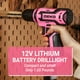 thumbnail image 4 of Juego de herramientas DEKOPRO, taladro inalámbrico rosa de 12 V para reparación del hogar para mujeres, 4 of 7