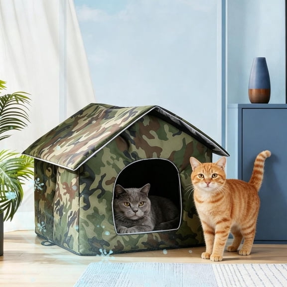 Cooling Cat House for Summer – Insulated Outdoor Cat Shelter – Foldable Cool House for Indoor and Outdoor Cats – Heat Protection (S)
