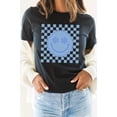 thumbnail image 6 of Snowflake Smiley Face Checker Winter Graphic Tee T-Shirt, 6 of 9