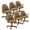 Mocha, Chestnut, variant on Chromcraft Dining Chairs on Casters, Swivel Rolling Cushioned Seats, Walnut Solid Wood Accents, Mocha Upholstery, Metal Base, 1 piece set