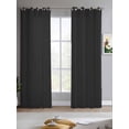 thumbnail image 2 of Black Pure Color Sheer Curtains 84 Inch Length 2 Panels Set for Living Room/Bedroom, Aesthetics Contemporary Luxury Kitchen Curtains Grommet Semi-Sheer Curtains Drapes Window Treatments 42"x84"x2, 2 of 7