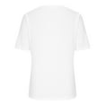 thumbnail image 5 of Blmnix Summer Womens Tops 2024 Short Sleeve White Loose Basic V Neck Solid T-Shirts Trendy Blouses, 5 of 6