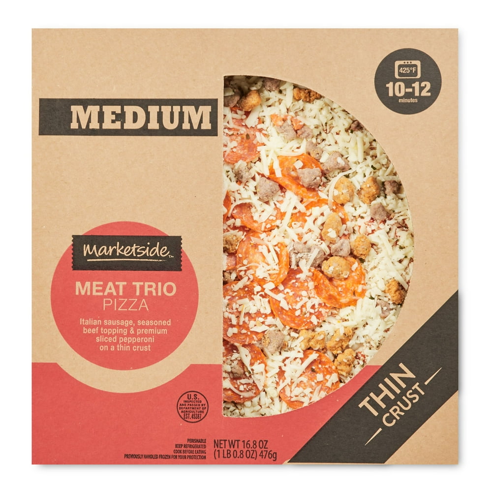 Marketside™ Medium Thin Crust Meat Trio Pizza 17.35 oz. Box Walmart