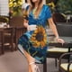 thumbnail image 3 of Disketp Starry Night Sunflower Field para Vestido de Manga Corta para Mujeres, Vestidos de Verano para Mujeres, Casual y Holgado para la Playa, 3 of 6