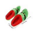 thumbnail image 3 of 1 par de pantuflas cálidas de felpa, antideslizantes, regalo de Navidad para adultos y niños, color verde, talla 41-47, 3 of 6