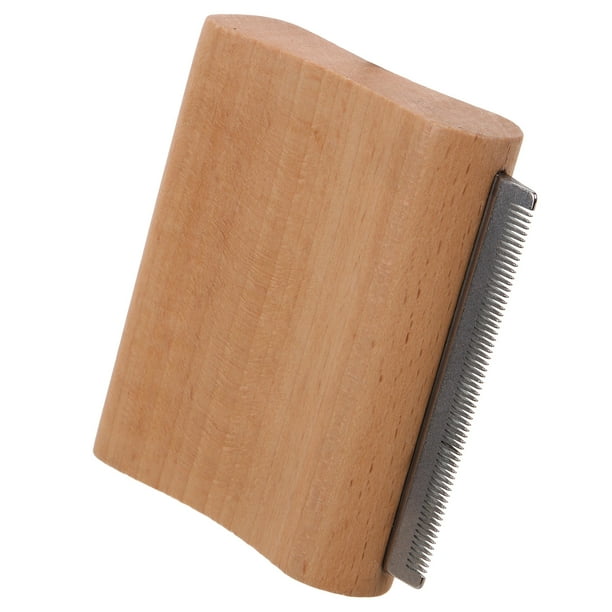 Cepillo de madera y metal para caballos, removedor de pelo de caballo, cepillo de aseo para mascotas, cepillo raspador de limpieza