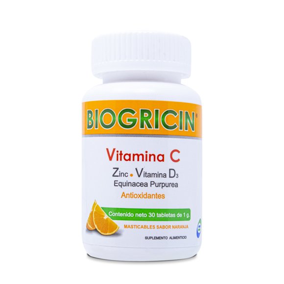 BIOGRICIN VITAMINA C 30 TABS MASTICABLES DE 1 G SABOR NARANJA