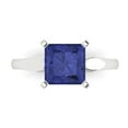 thumbnail image 2 of 2.5 ct Brilliant Princess Cut VVS1 Tanzanite 14k White Solid Gold Solitaire Wedding Bridal Anniversary Engagement Ring size 4.75, 2 of 7
