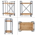 thumbnail image 3 of Home Bar Serving Cart, 2-Tier Rolling Drink Cart with Removable Tray, Wine Rack & Glass Holder, Perfect for Serving Coffee, Liquor, or Snacks in the Kitchen or Dining Room, 3 of 5