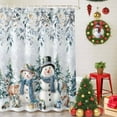 thumbnail image 5 of Winter Snowman Elk Squirrel Shower Curtains for Bathroom, Christmas Tree Floral Leaves Waterproof Fabric Shower Curtain for Bathroom Bathtub Decoration, Machine Washable, 36"x72", 5 of 9