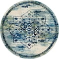 thumbnail image 2 of Rugs.com Fleur Collection Rug – 8' Round Blue Medium-Pile Rug Perfect For Kitchens, Dining Rooms, 2 of 9