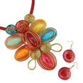 thumbnail image 2 of Boho Aluminum Wire Necklace Earring Set With Resin Bead For Women Tribal Fashion Costume Jewelry Earring Sets Unique Colorful Collar Choker, 2 of 3