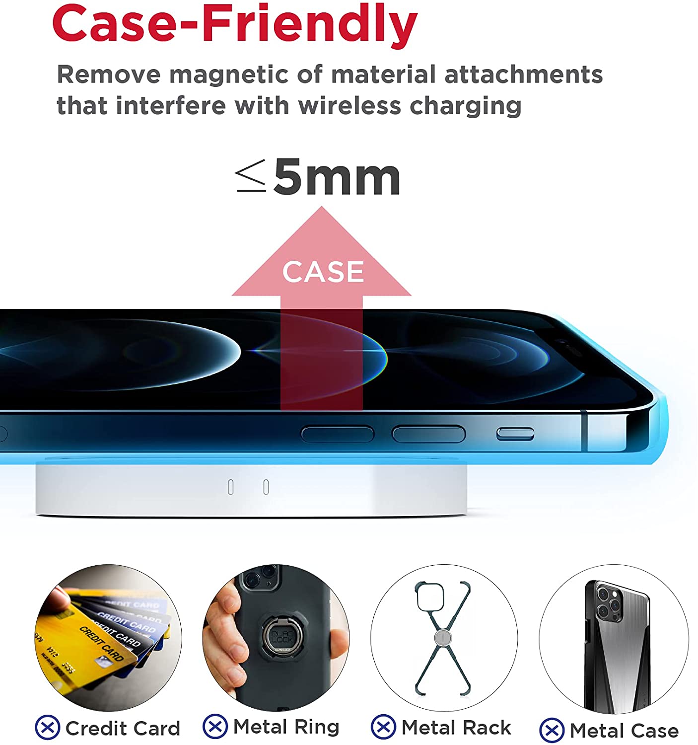 Gigastone 2 in 1 Dual Wireless Charging Pad Compatible with iPhone 12/12 Pro/12 Pro Max/11/11 Pro/XS Max/XR/XS/X/8, Galaxy S21/S20/Note 10/S10/S9/S8/Note 8, Apple Watch 6/SE/5/4/3/2/1, Airpods Pro