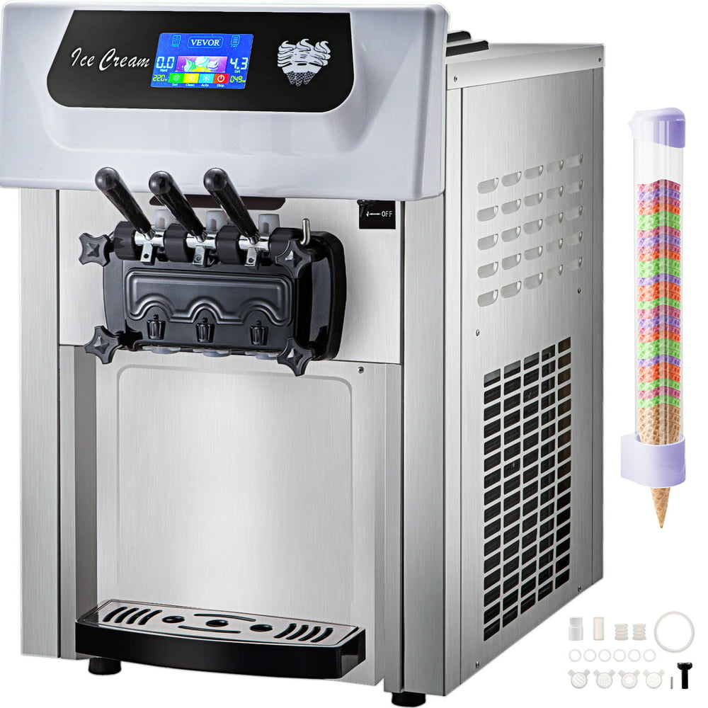 VEVOR Commercial Soft Ice Cream Machine, 3 Flavors Ice Cream Machine