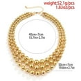 thumbnail image 5 of Punk Layered Chunky Bead Ball Chain Collar Choker Necklace Set Hip Hop Bib Statement Necklace for Women Friend Stacking Wedding Jewelry Christmas Gift, 5 of 7