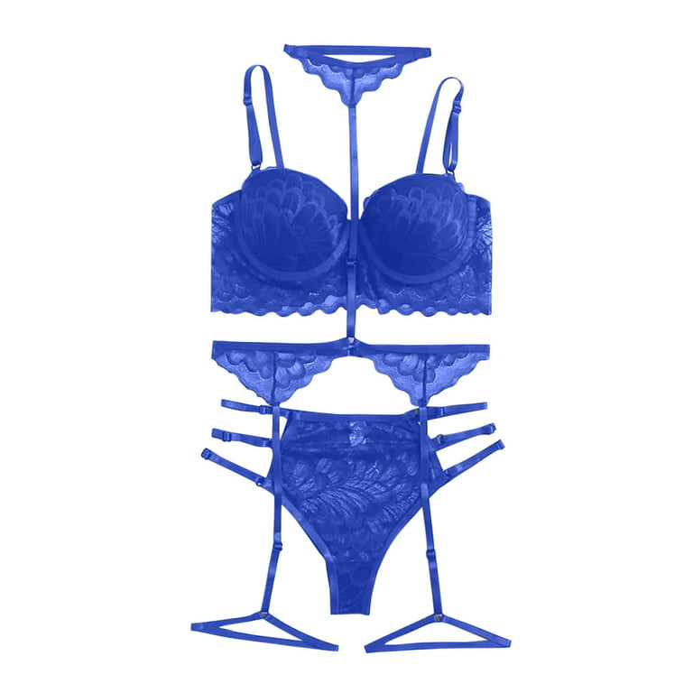 Navy Blue Strappy Lingerie Set – Free From Label