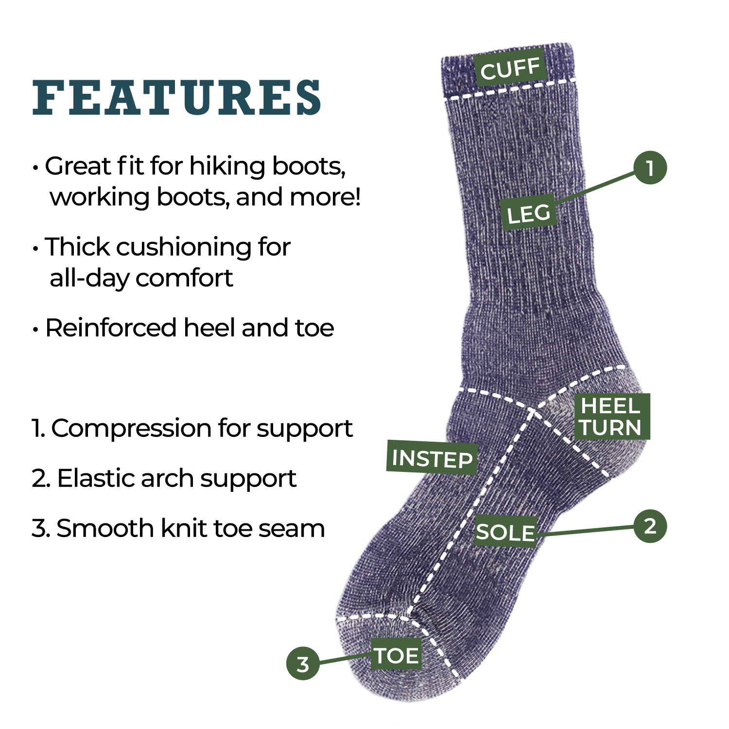 MERIWOOL Merino Wool Kids Hiking Socks for Children 3 Pairs