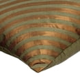 thumbnail image 2 of Funda de almohada decorativa de 30 x 30 cm (12 x 12 pulgadas) verde, funda de almohada de seda, hecha a mano, a rayas, moderna y decorativa - Cobre oliva desplegable, 2 of 4
