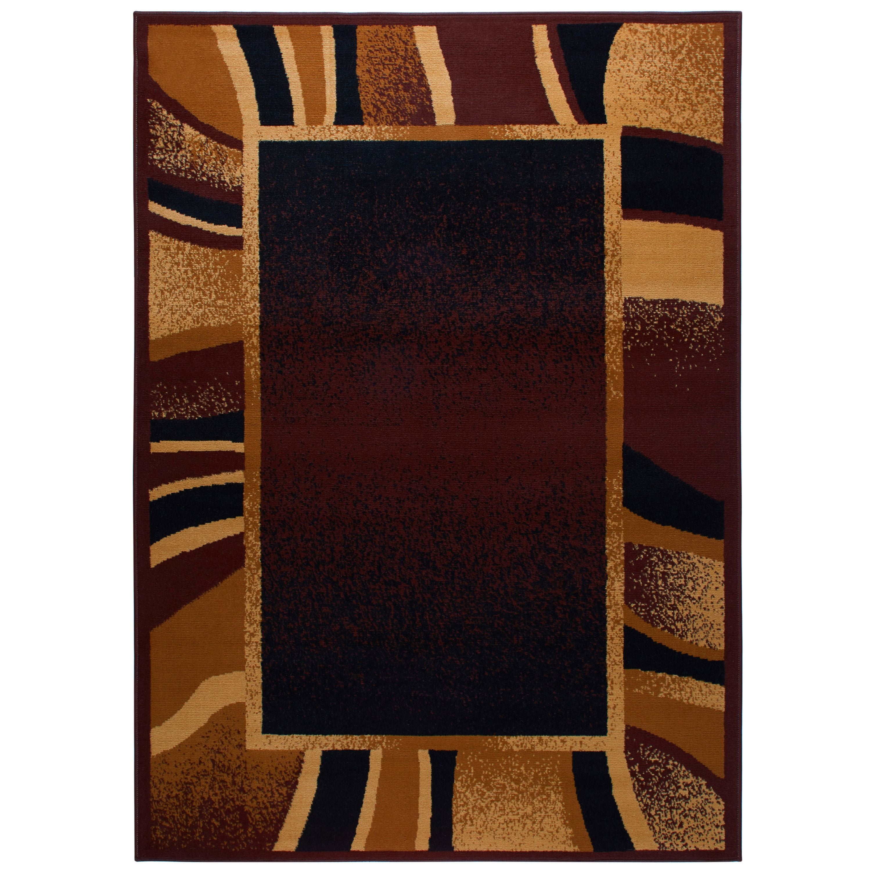 Home Dynamix Premium Rizzy Contemporary Abstract Border Area Rug, Brown ...